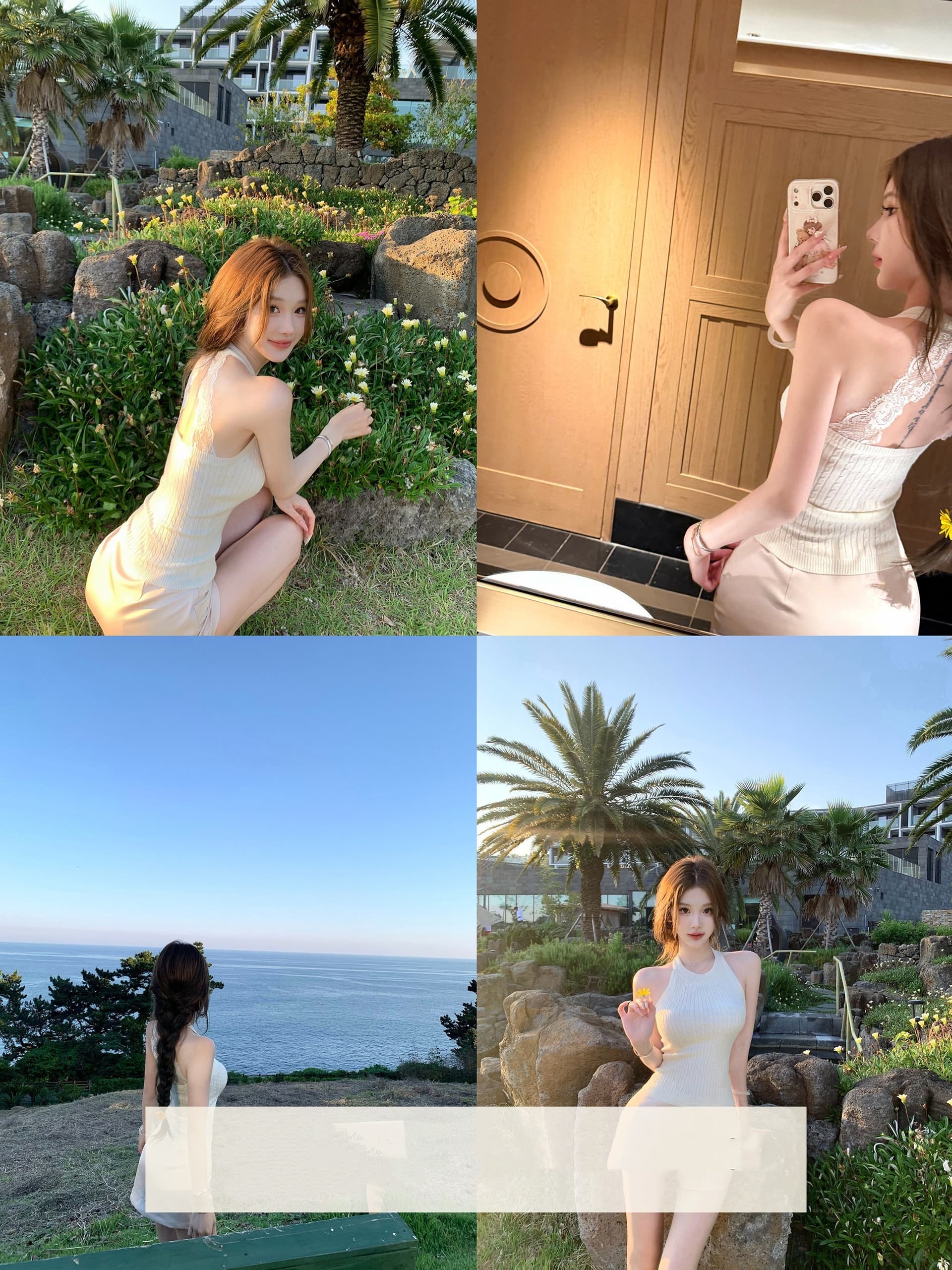 jmshop 서울 자매 순수한 욕망 바람 발굴하다 어깨 행침 목 조끼 여성 여름 레이스 조각 민소매 니트 맨위 이미지 4