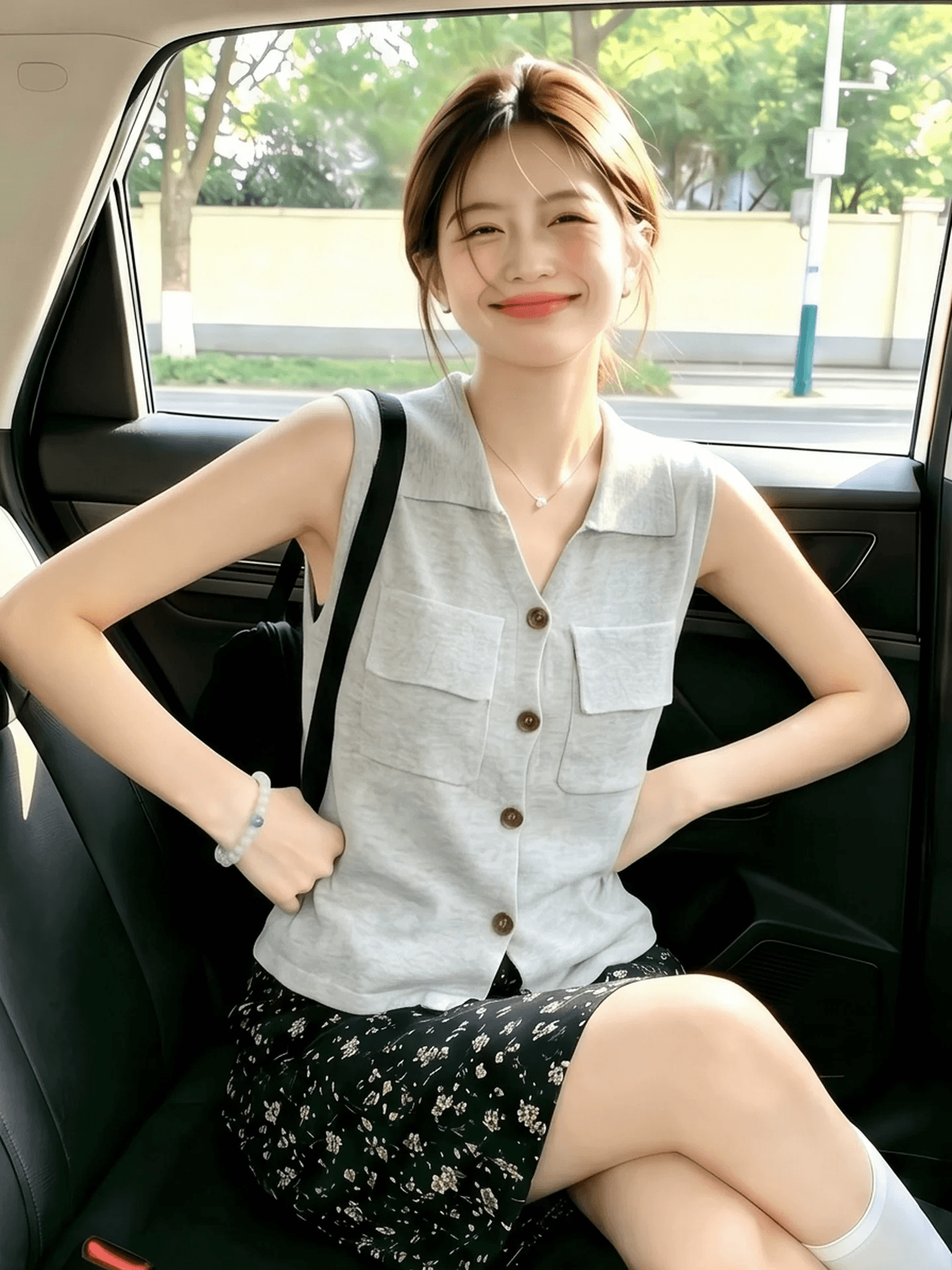 회색 색상 시스템 V넥 민소매 조끼 여성 여름 얇은 스타일 몸매 가꾸기 슬림해 보이는 POLO 셔츠 작은 대중 다용도 얼음 실크 니트 스웨터 상세 이미지 7