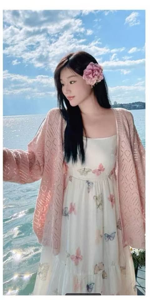 홀로우 아웃 스웨터 얇은 스타일 여성 코트 2025 봄 가을 부드러운 바람 오픈 가디건 품격 상세 이미지 4
