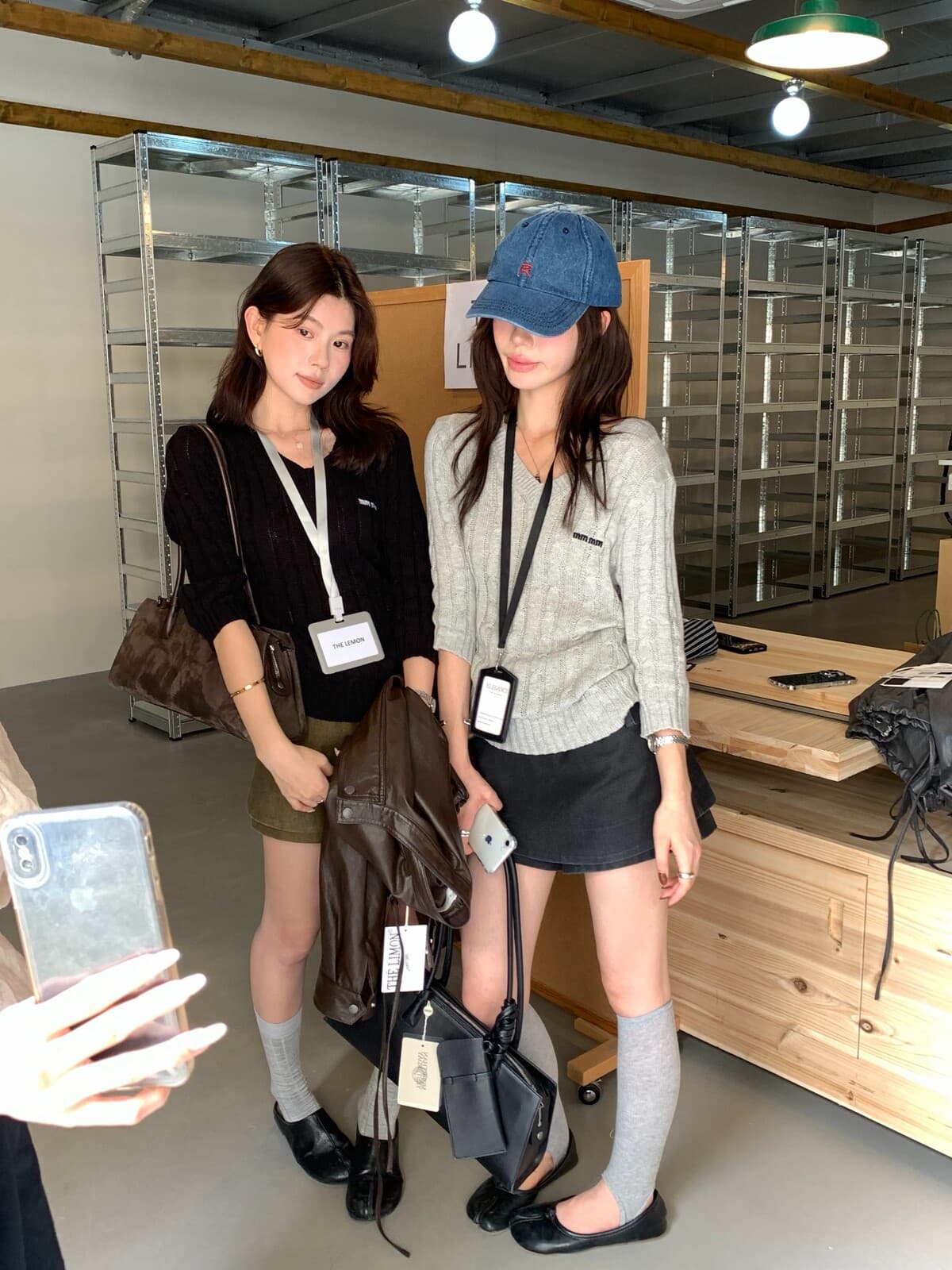 the limon 레몬 녹차 한 부서 품격 V넥 트위스트 꽃 자수 다용도 니트 스웨터 여성 중간 소매 맨위 가을 상세 이미지 12