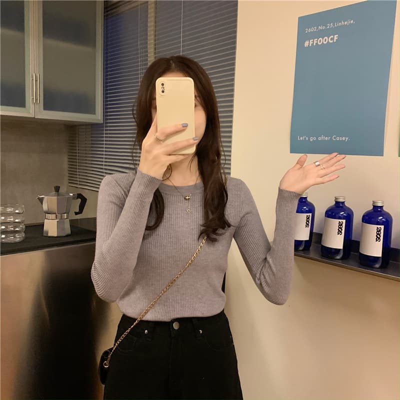 가을 겨울 기초 색상 라운드 넥 몸매 가꾸기 만나는 니트 스웨터 여성 부드러운 개성 몸매 가꾸기 프로 피부 인사이드 가져 가라. 품격 스웨터 블랙 상세 이미지 22