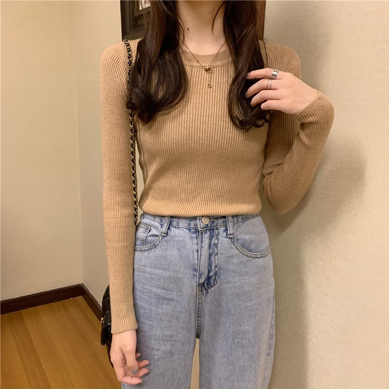 가을 겨울 기초 색상 라운드 넥 몸매 가꾸기 만나는 니트 스웨터 여성 부드러운 개성 몸매 가꾸기 프로 피부 인사이드 가져 가라. 품격 스웨터 블랙 상세 이미지 27