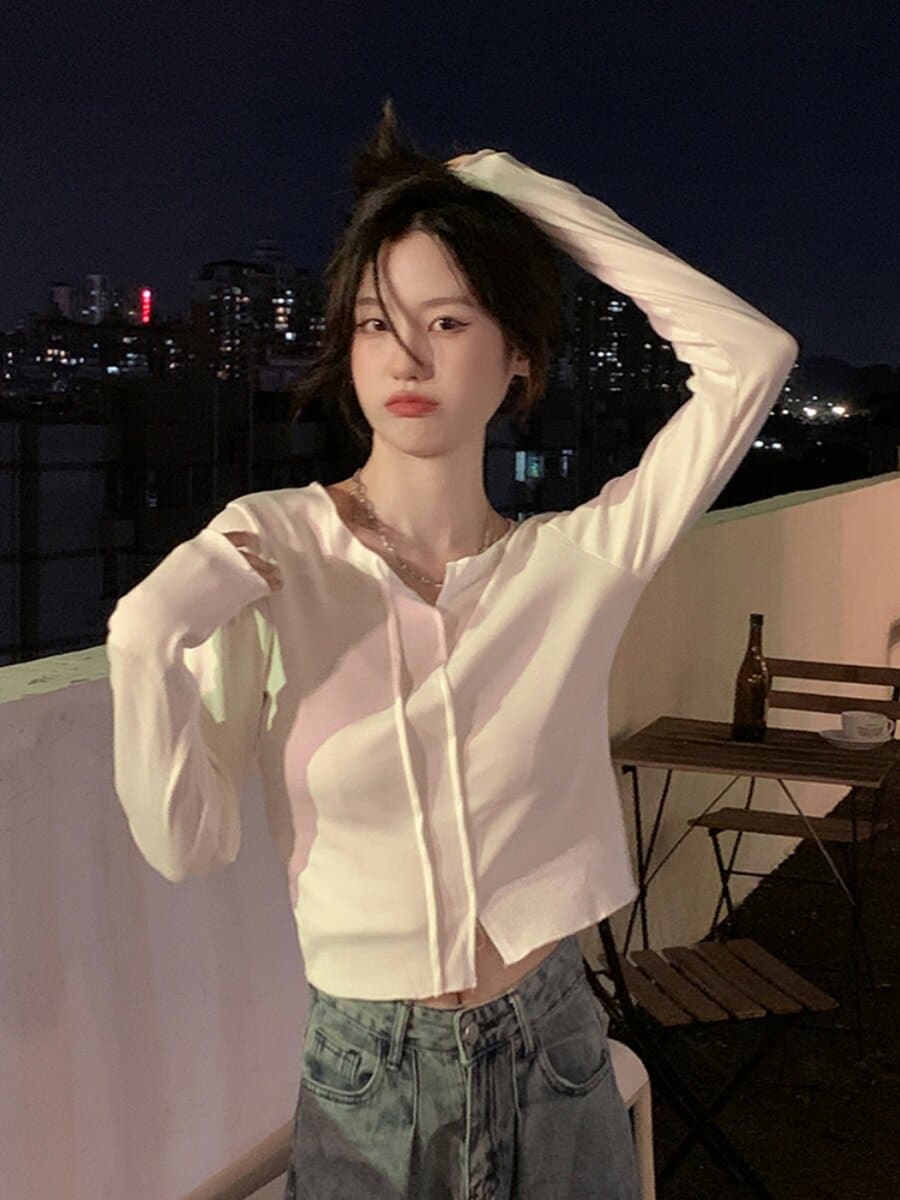 마술 웨스트 여왕 기초 섹션 V넥 인사이드 가져 가라. 니트 스웨터 여성 꽈배기 스웨터 몸매 가꾸기 긴팔 맨위 이미지 4
