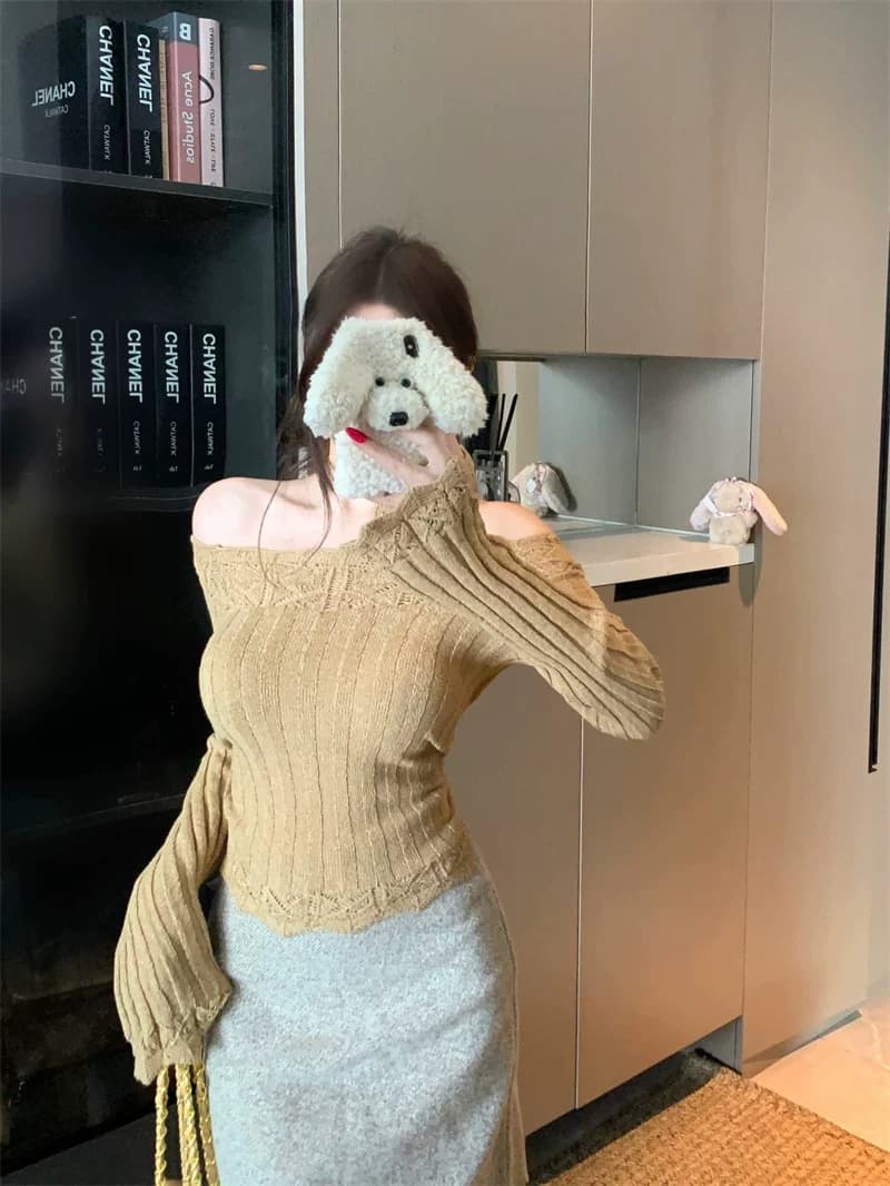 왜가리 녹색 하나 오리지널 잉여금 분말 눈물 프랑스식 니트 스웨터 여성 겨울 레이스 거친 구덩이 기사 몸매 가꾸기 인사이드 가져 가라. 기본 셔츠 상세 이미지 52