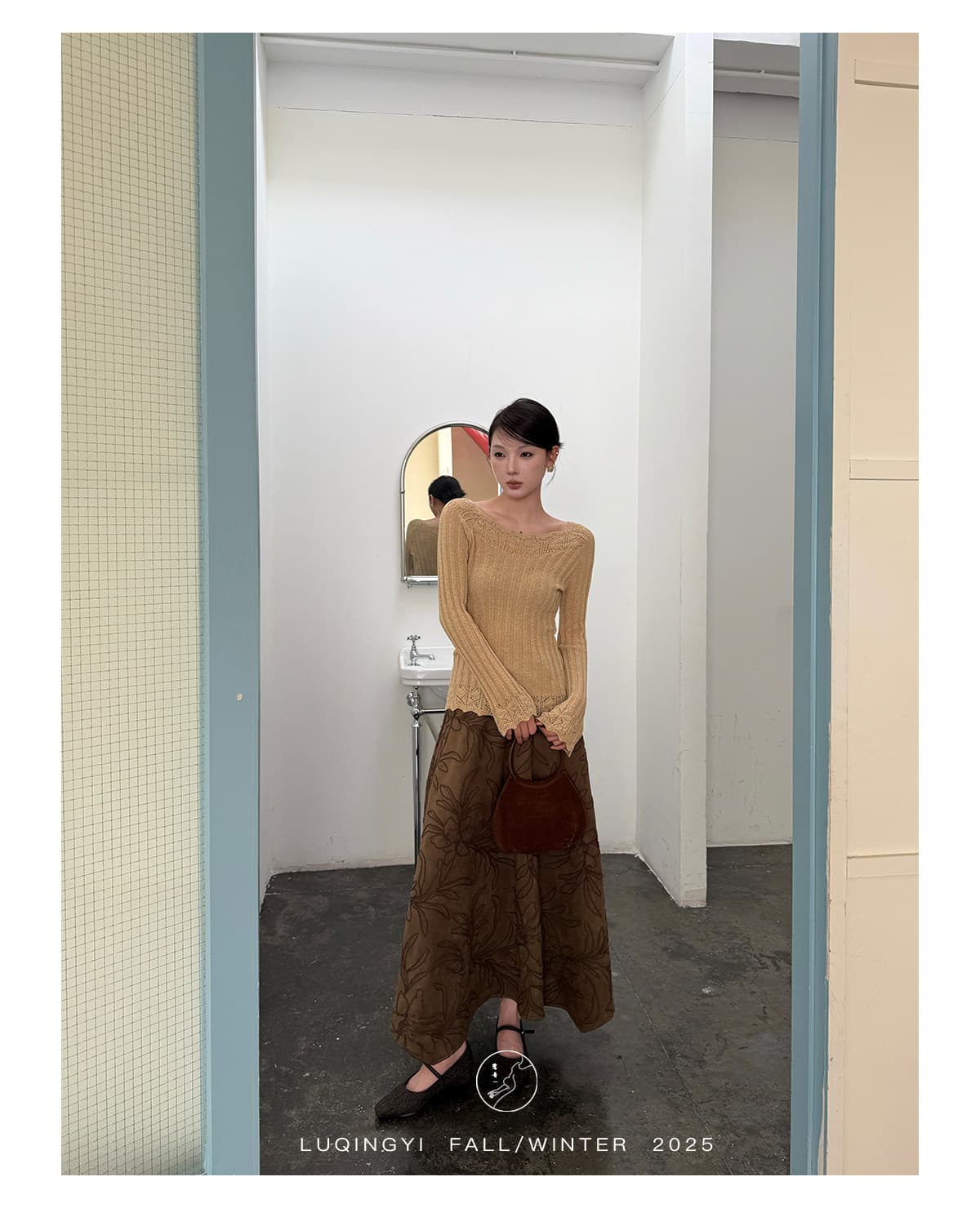 왜가리 녹색 하나 오리지널 잉여금 분말 눈물 프랑스식 니트 스웨터 여성 겨울 레이스 거친 구덩이 기사 몸매 가꾸기 인사이드 가져 가라. 기본 셔츠 상세 이미지 42