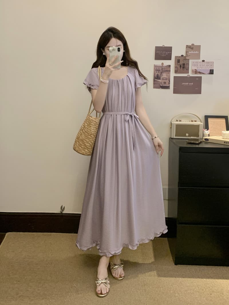 실사 빅 사이즈 여성 의류 지방 mm 봄 여름 프랑스식 아름다운 차 휴식 드레스 수 있습니다. 둘 착용 벨트 포함 슬림해 보이는 롱 스커트 상세 이미지 15
