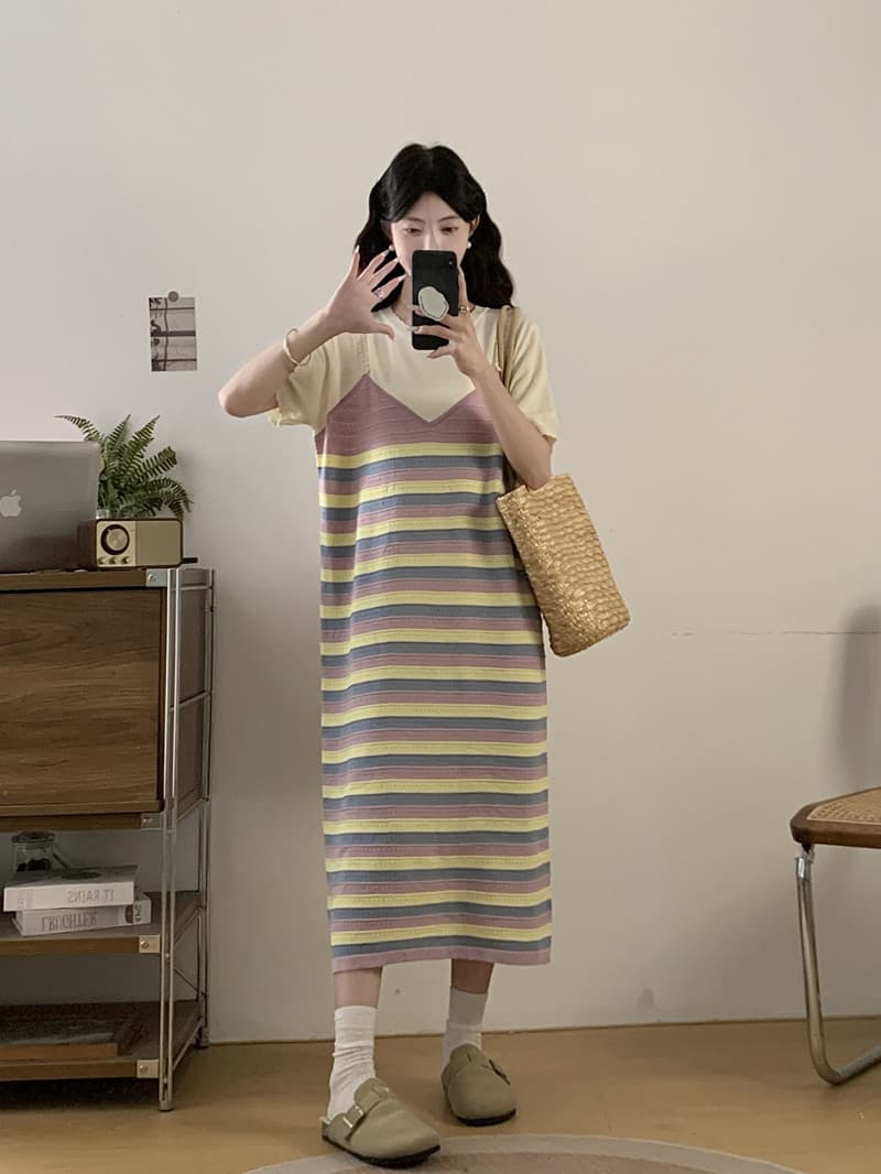 실사 빅 사이즈 여성 의류 봄 여름 새로운 지방 mm 프랑스식 품격 패치워크 페이크 레이어드 표지 배 슬림해 보이는 반팔 드레스 상세 이미지 15