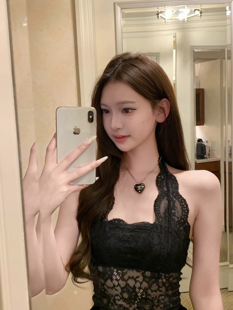 여름 주름 가슴 종류 행침 목 레이스업 레이스 조끼 섹시함 백리스 몸매 가꾸기 다용도 슬림해 보이는 슬립 여성 상세 이미지 10