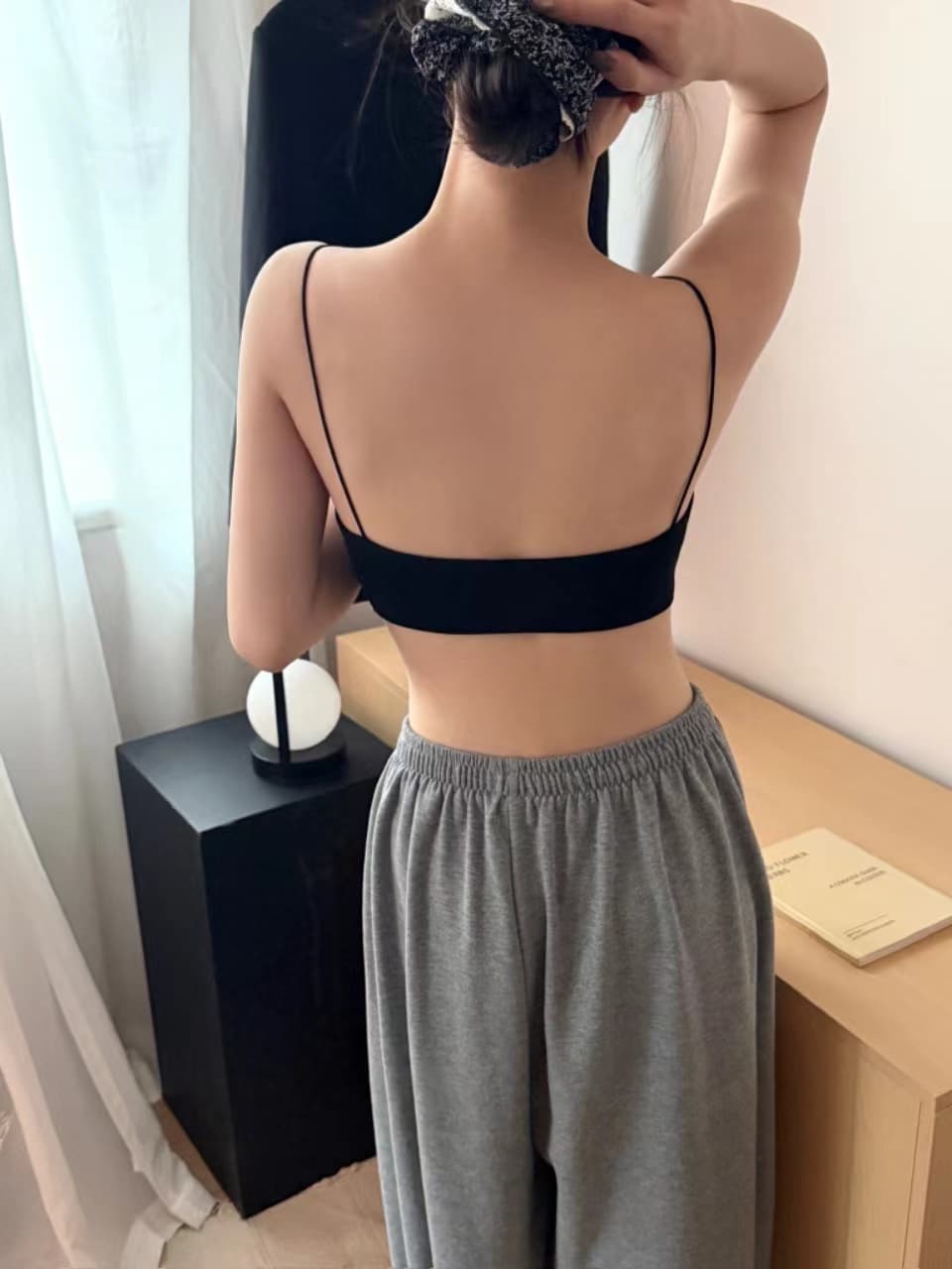 봄 여름 레이스 V넥 아름다움 뒤로 속옷 여성 하나 고정 컵 순수한 욕망 포장 가슴 외출용 속옷 조끼 백리스 이미지 4