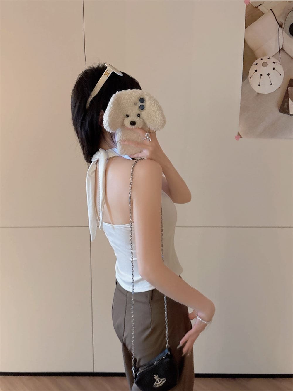 여름 새로운 순수한 욕망 바람 행침 목 주름 아름다움 뒤로 디자인 몸매 가꾸기 슬림해 보이는 여성 고정 벨트 가슴 패드 의류 상세 이미지 23