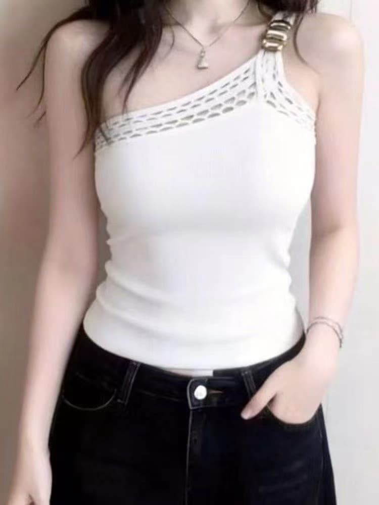 행침 목 맨위 여성 민소매 조끼 봄 가을 외출용 2026 새로운 핫걸 착용 가져 가라. 섹시함 백리스 고급 센스 상세 이미지 8