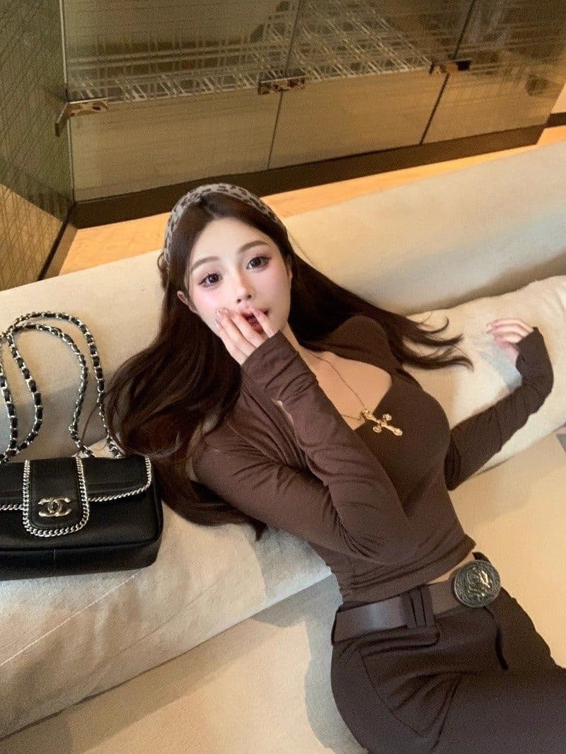 연삭 털 사람들 면 보온 광장 칼라 기본 셔츠 여성 가을 인사이드 가져 가라. 몸매 가꾸기 슬림해 보이는 인사이드 가져 가라. 만나는 긴팔 티셔츠 상세 이미지 19