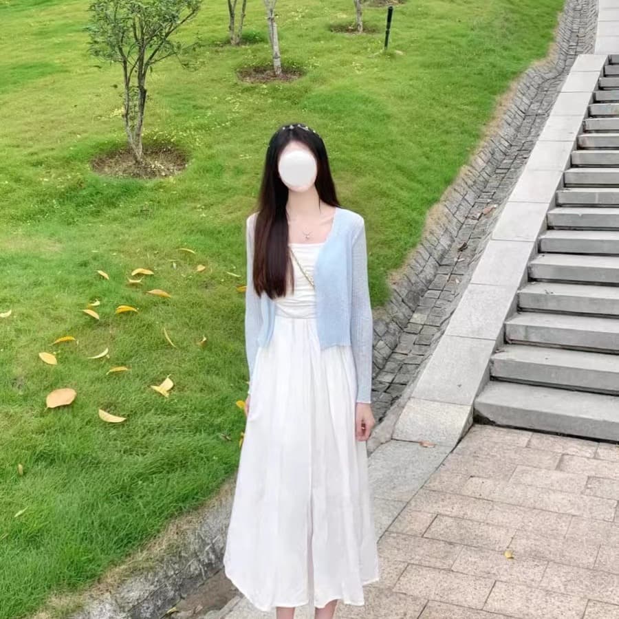작은 샤넬 스타일 니트 오픈 가디건 얇은 스타일 여성 봄 가을 얼음 실크 루즈핏 외부 가져 가라. 자외선 차단 재킷 여름 쇼트 스타일 맨위 긴팔 이미지 5