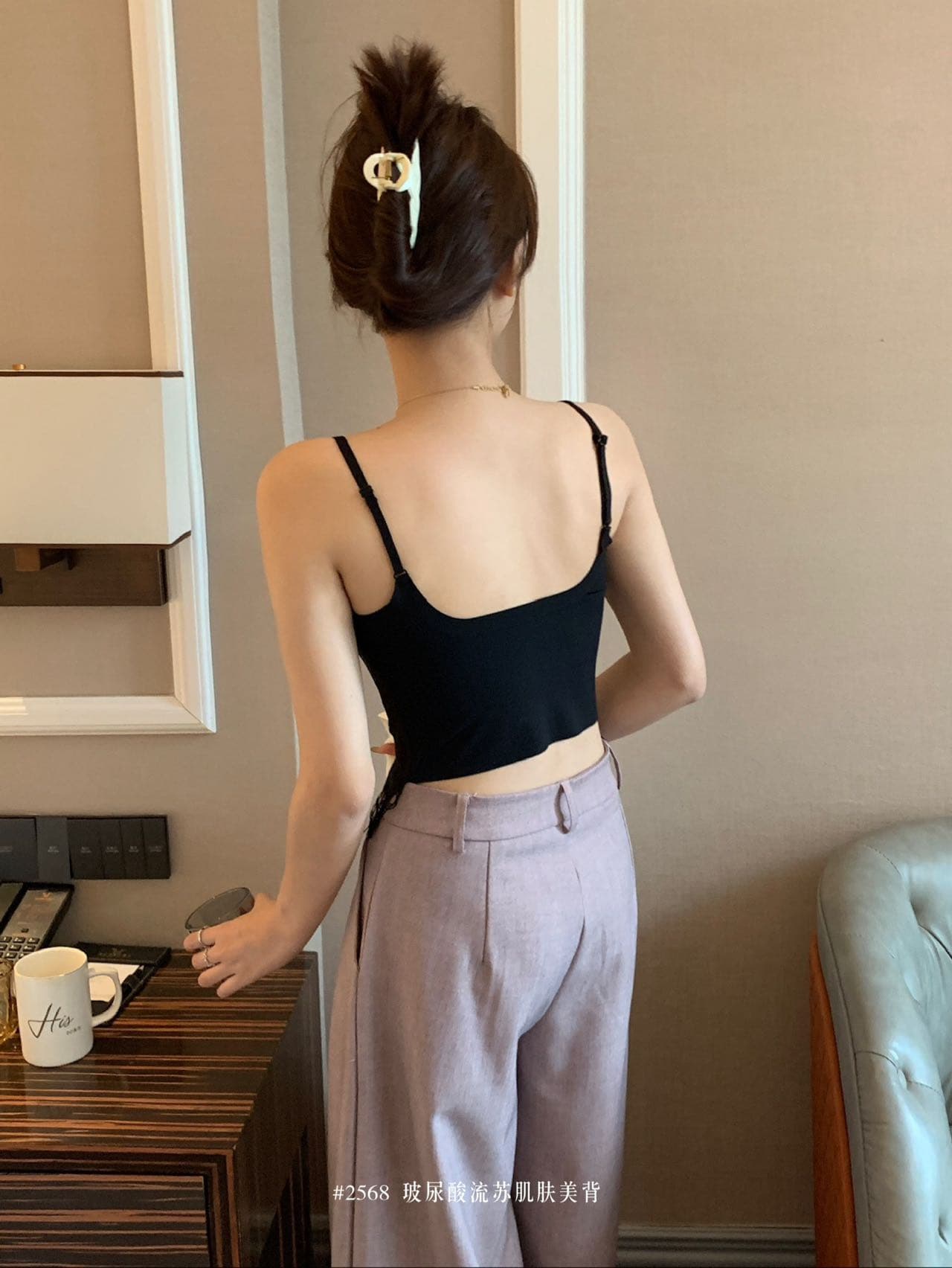 새로운 유리 요산 술 프랑스식 레이스 V넥 아름다움 뒤로 다용도 속옷 여성 슬립 가슴 패드 인사이드 가져 가라. 만나는 조끼 상세 이미지 16