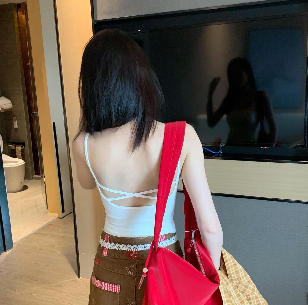 여름 새로운 한 부서 핫걸 바람 십자가 홀로우 아웃 백리스 가슴 패드 허리 수축 u 칼라 캐미솔 chic 상세 이미지 26