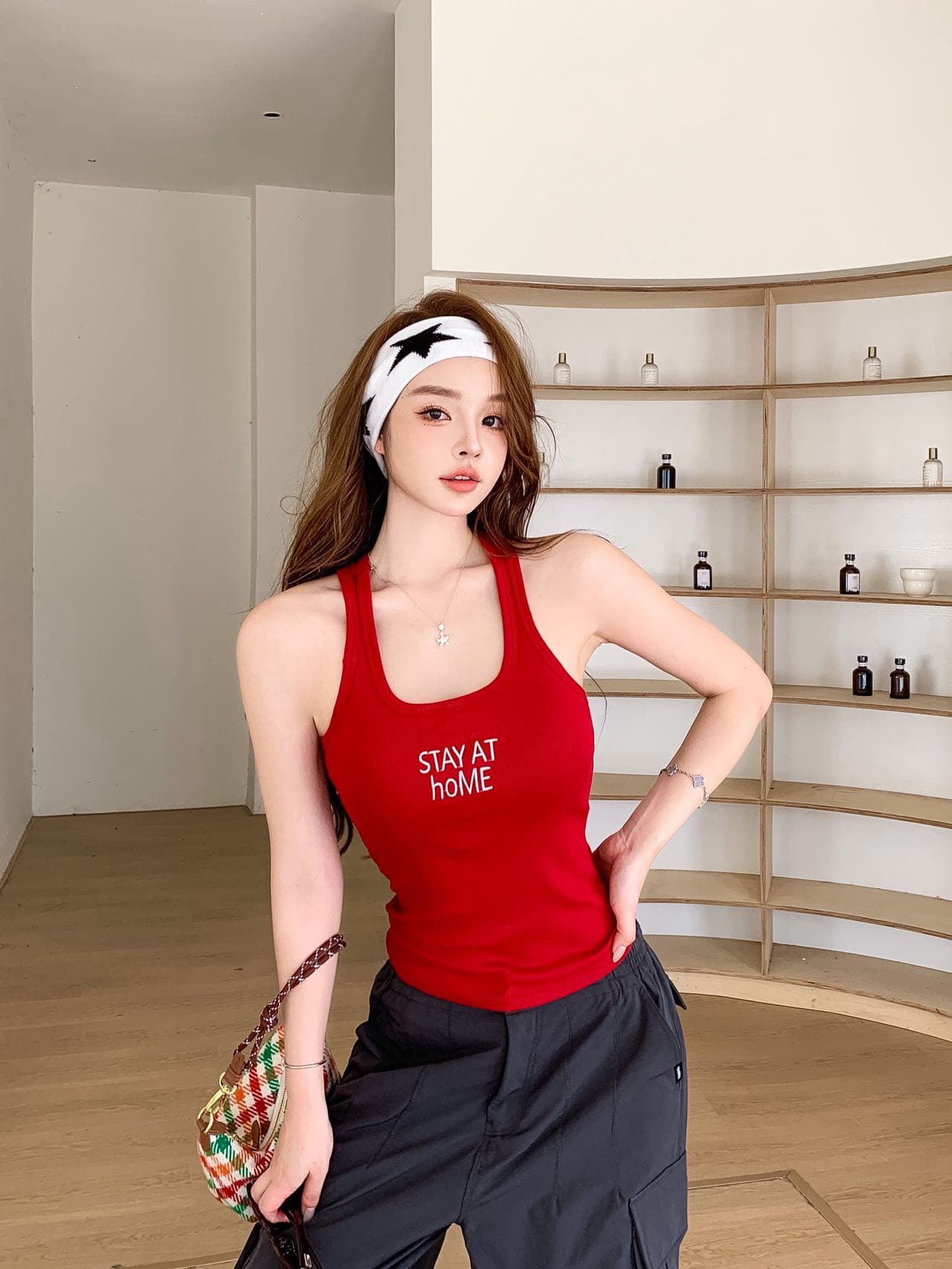 단어 조끼 여름 몸매 가꾸기 슬림해 보이는 외출용 u 칼라 민소매 슬립 켜기 벨트 가슴 패드 상세 이미지 13