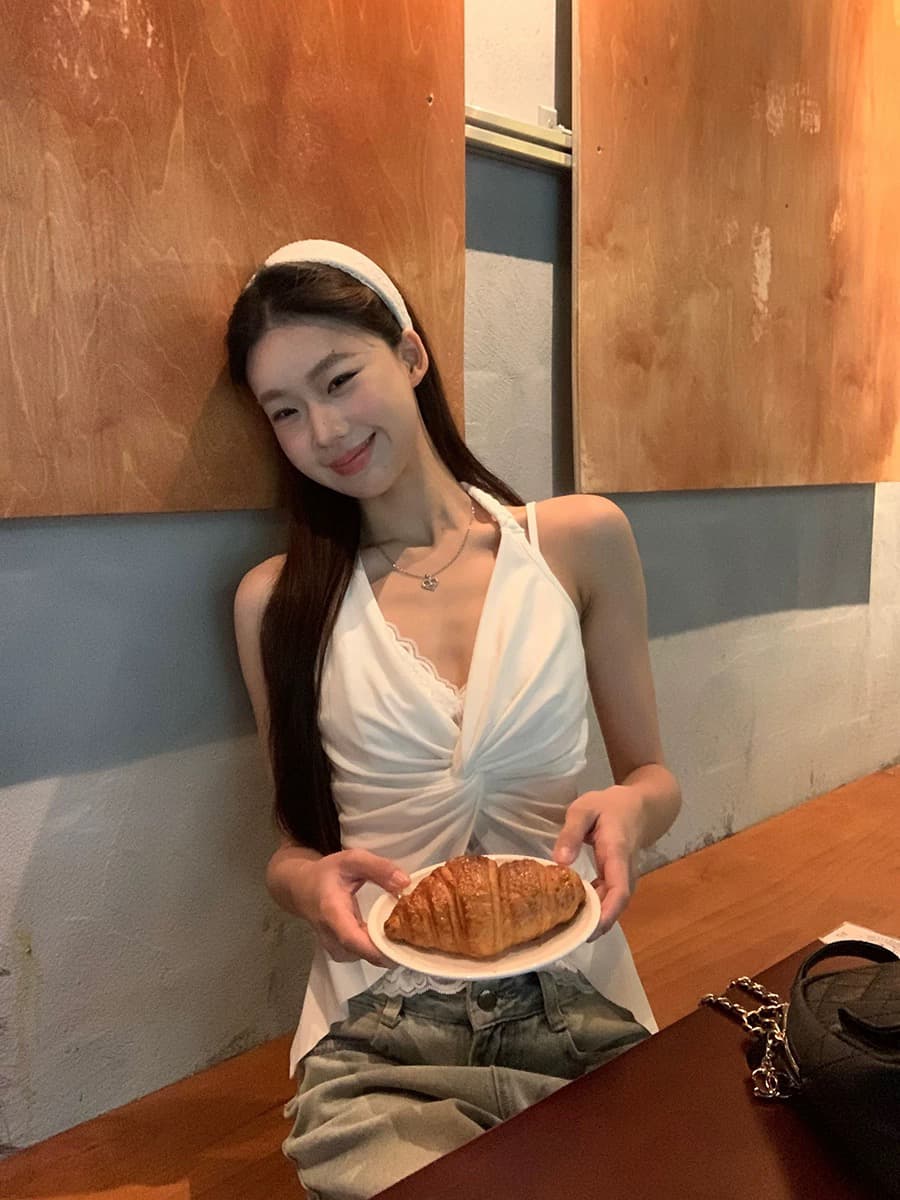 레이스 조각 행침 목 핫걸 캐미솔 여름 인사이드 가져 가라. 아름다움 뒤로 브래지어 하나 벨트 가슴 패드 의류 상세 이미지 6
