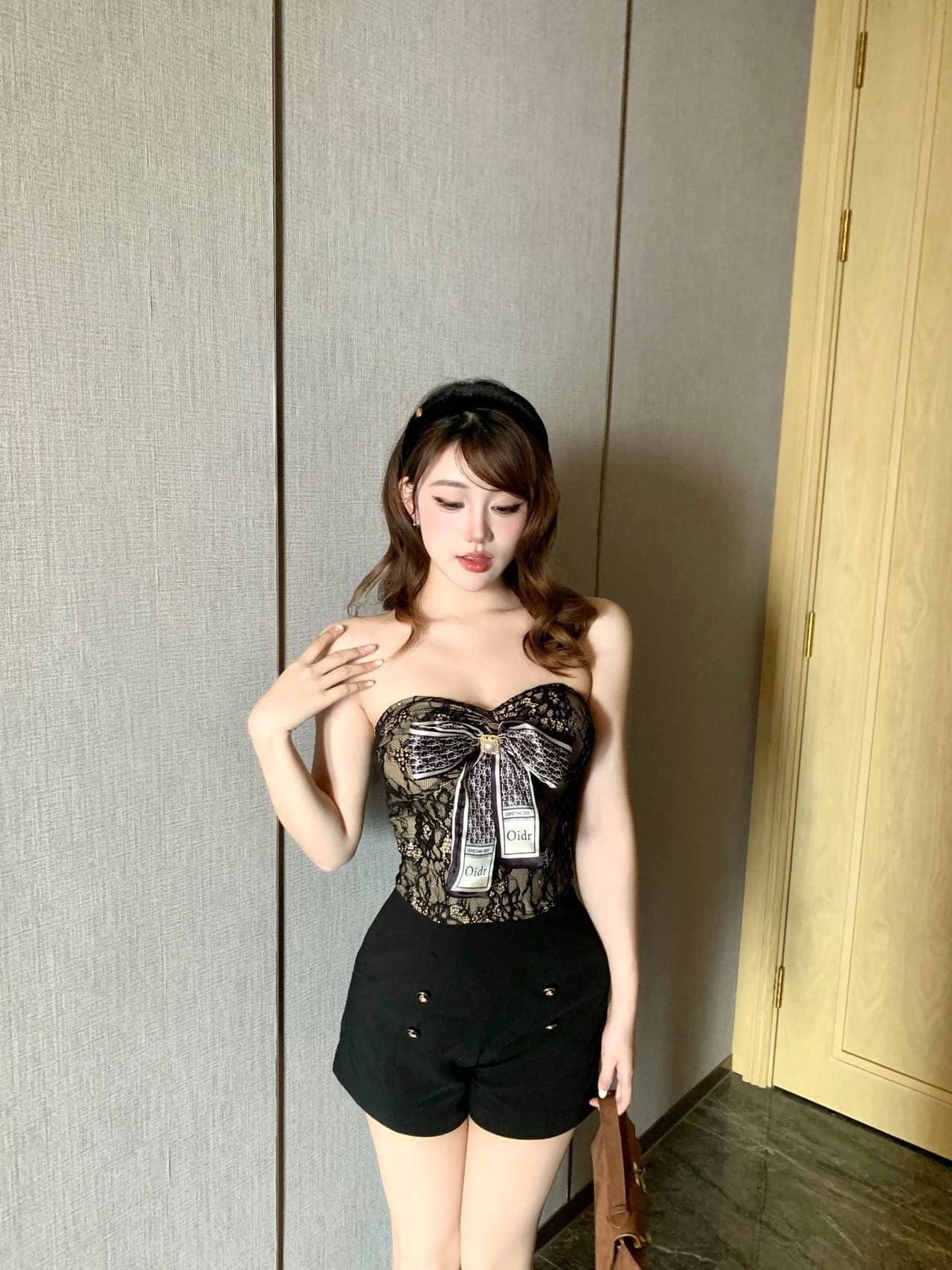 벨트 가슴 패드 레이스 조각 나비 매듭 한 단어 와이 어깨끈 없음 포장 가슴 여성 여름 민소매 튜브탑 조끼 상세 이미지 18