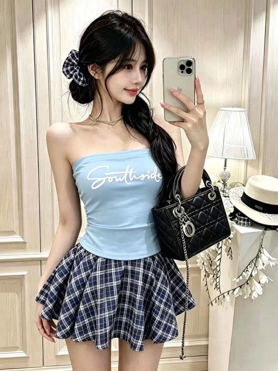 여름 새로운 핫걸 바람 알파벳 프린트 패치워크 튜브탑 조끼 몸매 가꾸기 슬림해 보이는 원피스 벨트 가슴 패드 의류 여성 상세 이미지 7
