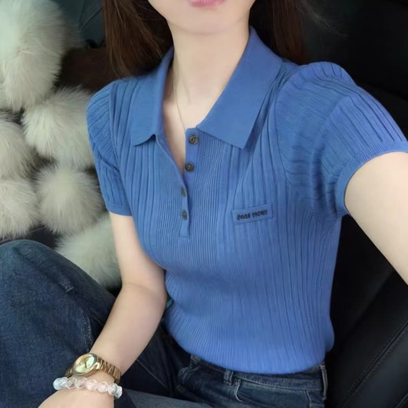 톰 글 래 원인 블루 맨위 여성 여름 2026 자이언트 잘 생긴 한 부서 튀김 거리 고유 한 아름다운 polo 슬림해 보이는 반팔 티셔츠 이미지 5