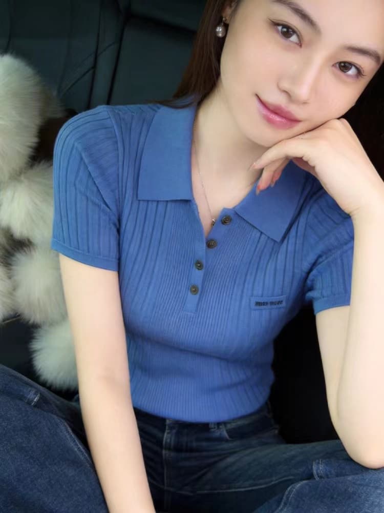 톰 글 래 원인 블루 맨위 여성 여름 2026 자이언트 잘 생긴 한 부서 튀김 거리 고유 한 아름다운 polo 슬림해 보이는 반팔 티셔츠 상세 이미지 9
