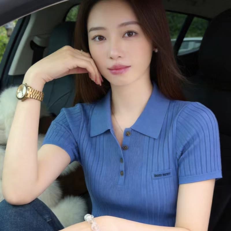 톰 글 래 원인 블루 맨위 여성 여름 2026 자이언트 잘 생긴 한 부서 튀김 거리 고유 한 아름다운 polo 슬림해 보이는 반팔 티셔츠 상세 이미지 10