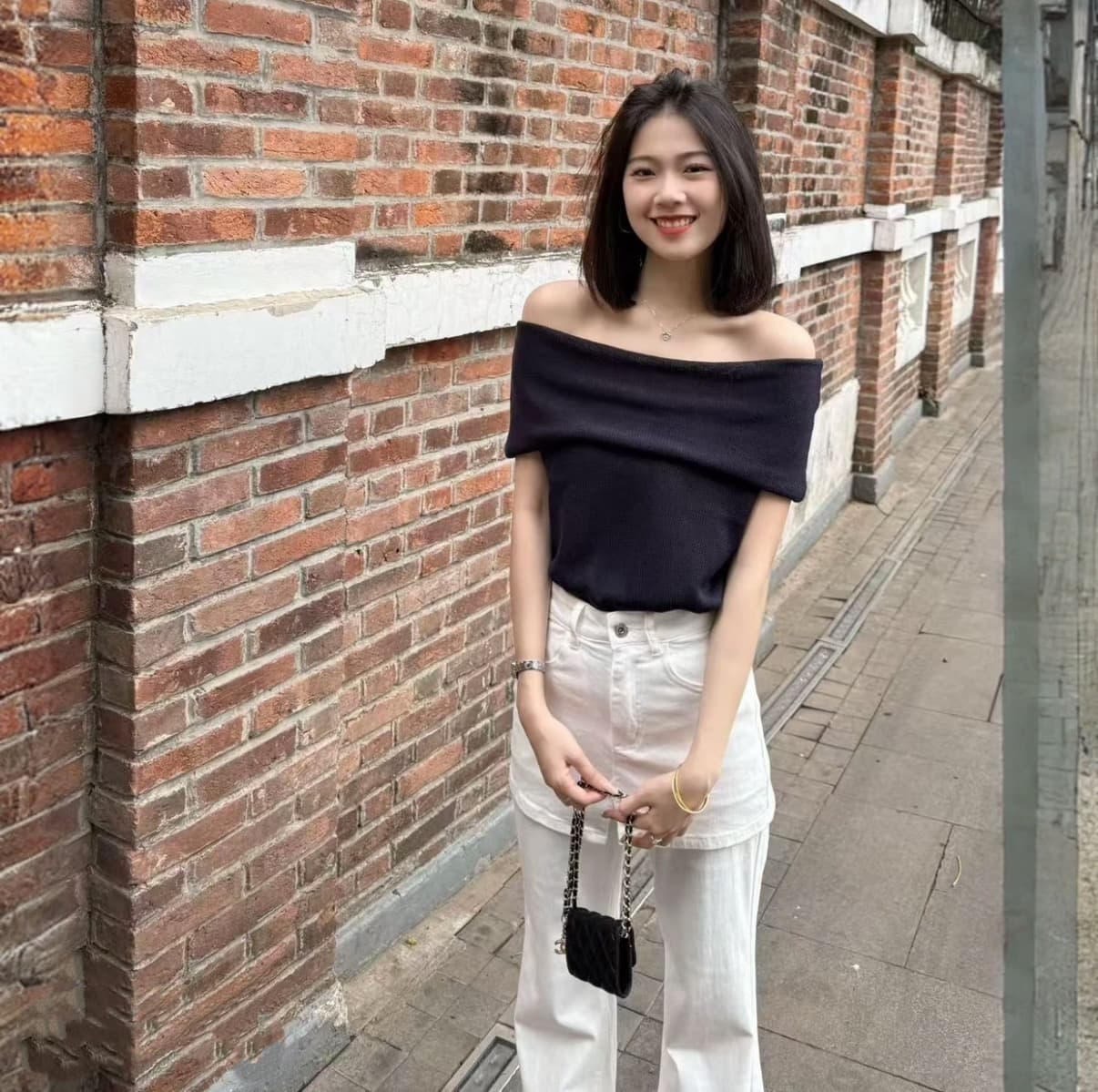 새로운 품격 부드러운 다용도 오프숄더 니트 작은 셔츠 상세 이미지 9