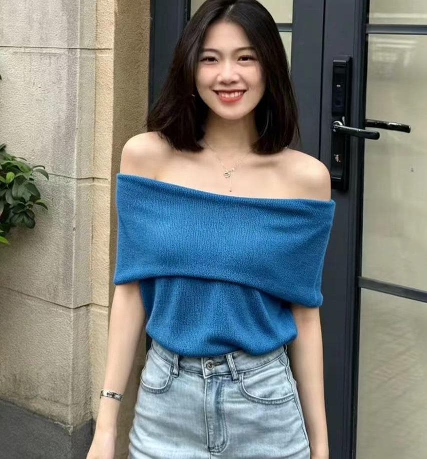 새로운 품격 부드러운 다용도 오프숄더 니트 작은 셔츠 상세 이미지 17