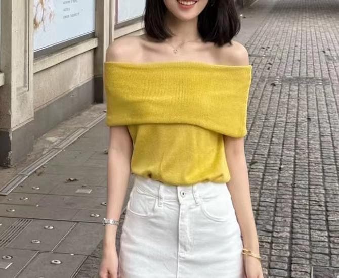 새로운 품격 부드러운 다용도 오프숄더 니트 작은 셔츠 상세 이미지 18