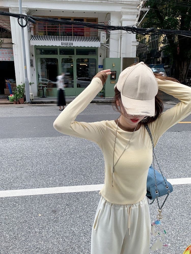 연삭 털 새로운 가을 겨울철 연삭 플리스 달콤함 배색 패치워크 나만의 것을 가져와 라. 가슴 패드 기본 셔츠 긴팔 티셔츠 상세 이미지 11