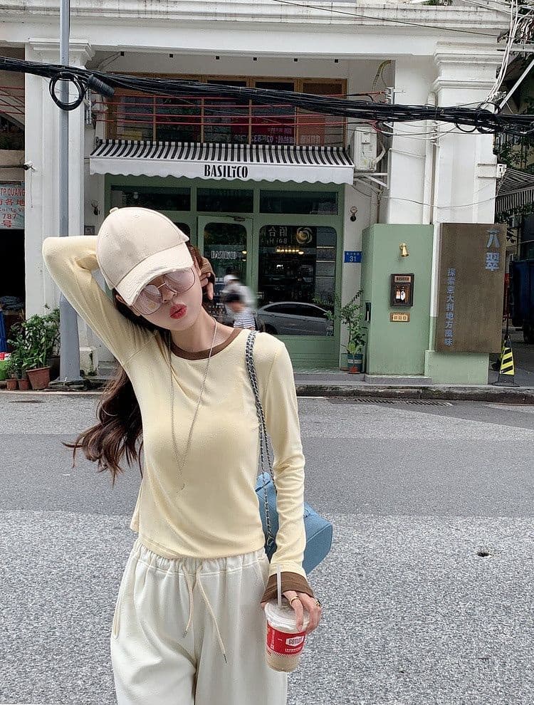 연삭 털 새로운 가을 겨울철 연삭 플리스 달콤함 배색 패치워크 나만의 것을 가져와 라. 가슴 패드 기본 셔츠 긴팔 티셔츠 상세 이미지 20