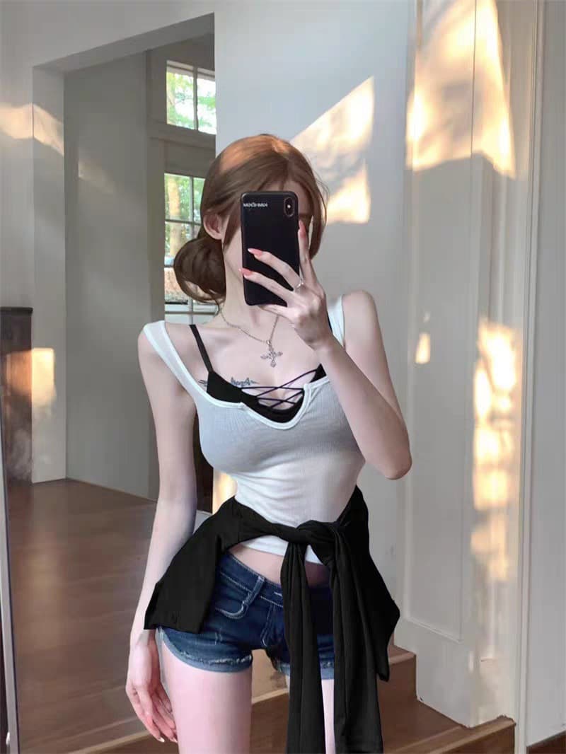 순수한 욕망 핫걸 3종 세트 오픈 가디건 긴팔 몸매 가꾸기 여성 십자가 포장 가슴 플러스 시스루 조끼 상세 이미지 8