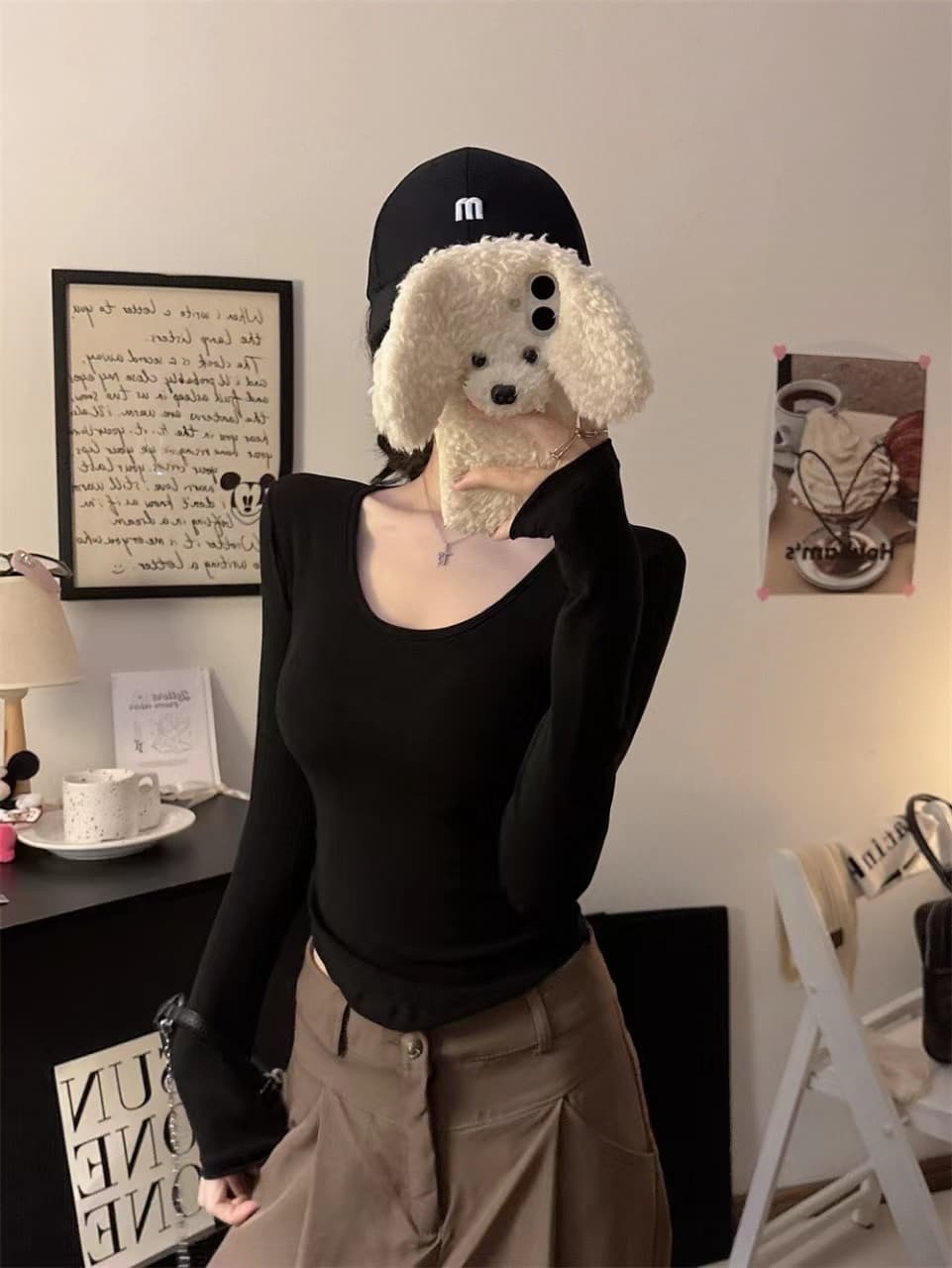 이른 가을 새로운 순수한 욕망 섹시함 레이스 백리스 긍정적 인 어깨 긴팔 여성 몸매 가꾸기 다용도 원피스 벨트 가슴 패드 이미지 2