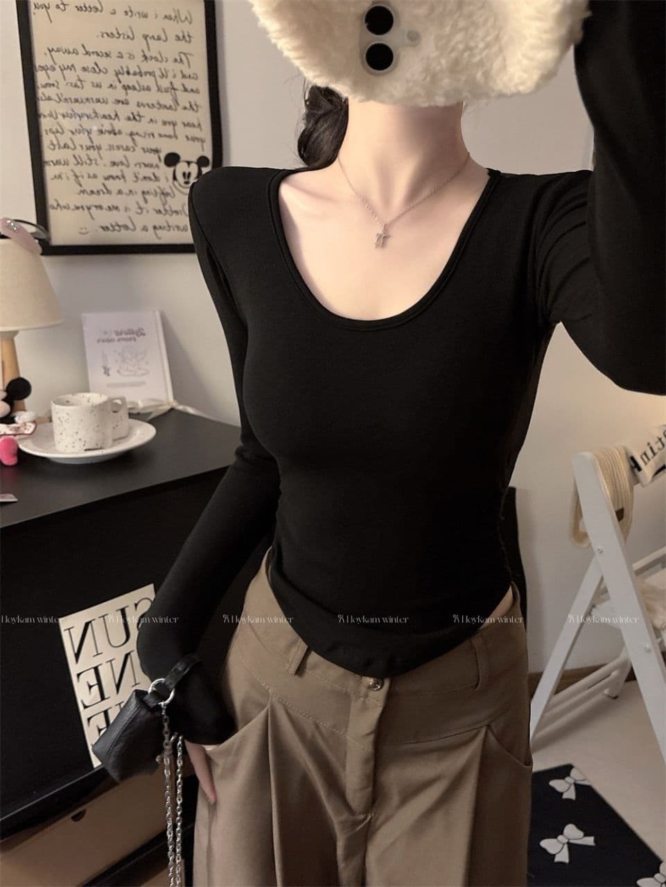이른 가을 새로운 순수한 욕망 섹시함 레이스 백리스 긍정적 인 어깨 긴팔 여성 몸매 가꾸기 다용도 원피스 벨트 가슴 패드 상세 이미지 8