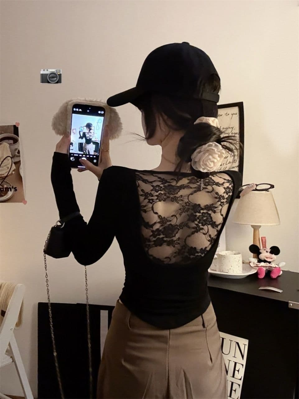 이른 가을 새로운 순수한 욕망 섹시함 레이스 백리스 긍정적 인 어깨 긴팔 여성 몸매 가꾸기 다용도 원피스 벨트 가슴 패드 상세 이미지 10