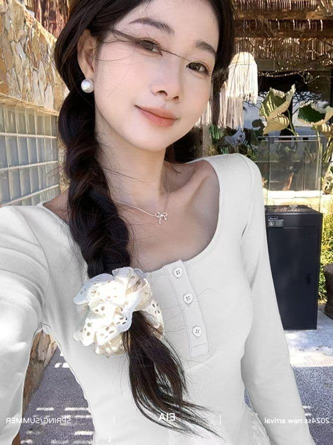 연삭 털 긴팔 봄 가을 2026 새로운 라운드 넥 기본 셔츠 인사이드 가져 가라. 순면 낮은 네크라인 봄 맨위 이미지 2