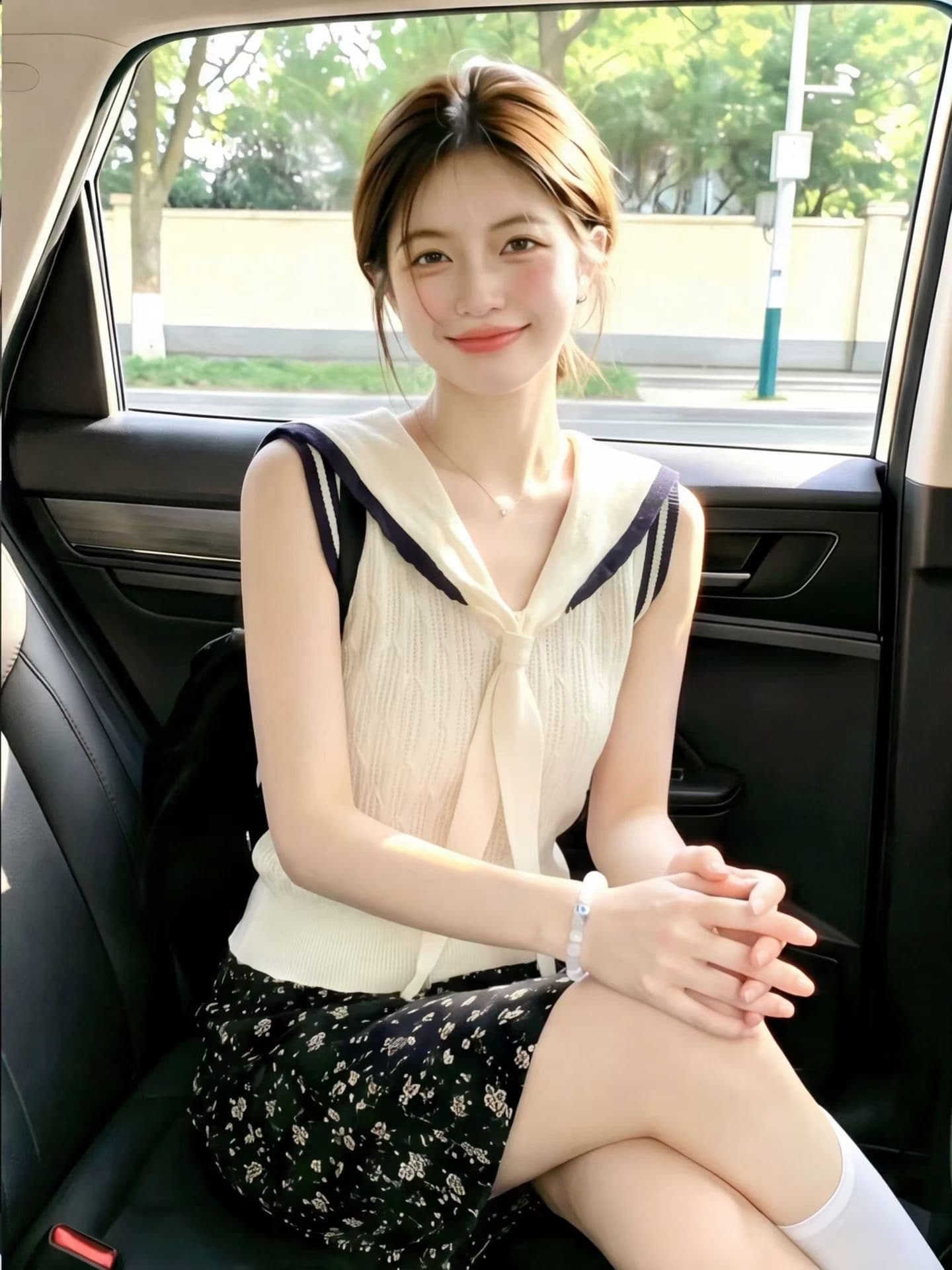 올해 인기 ~ 중 폭발 여성 의류 여름 2026 년 새로운 연령 감소 레트로 배색 해군 칼라 민소매 니트 스웨터 상세 이미지 3