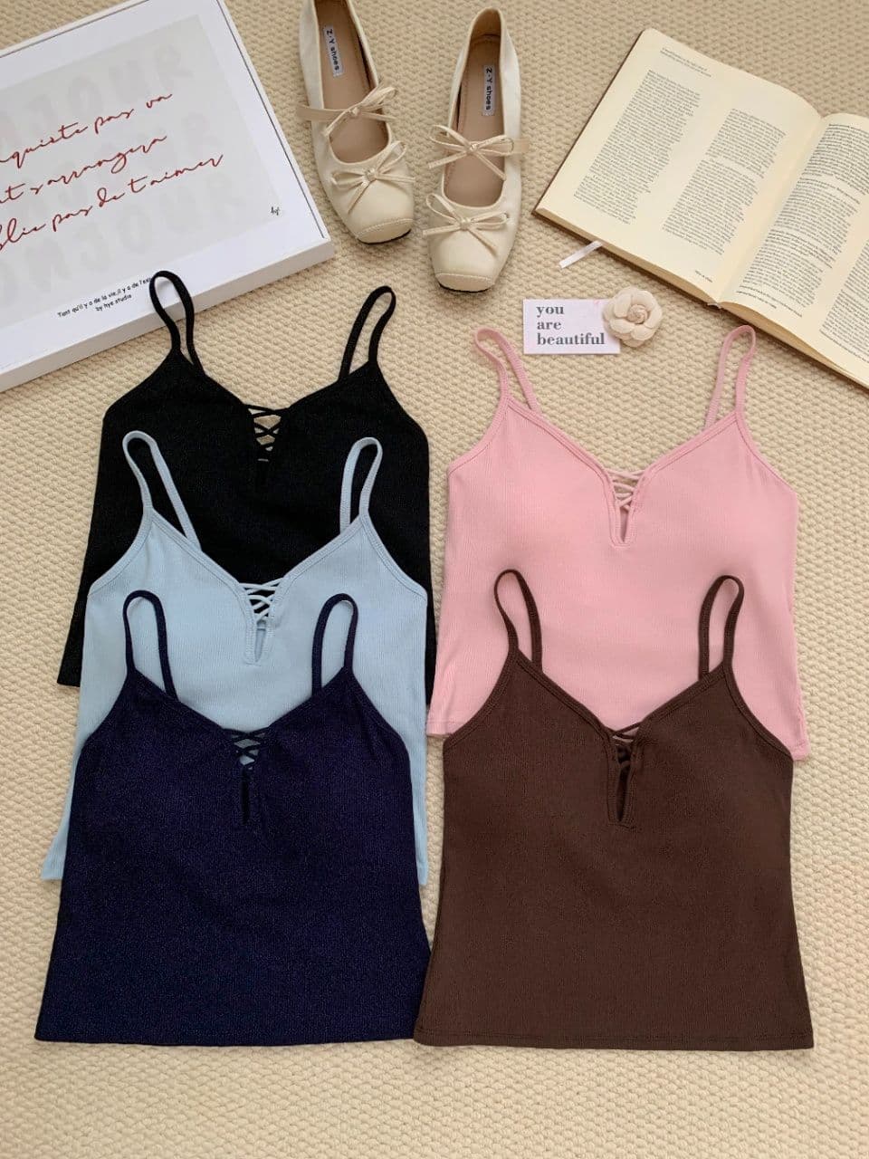 V넥 홀로우 아웃 캐미솔 아름다움 뒤로 몸매 가꾸기 쇼트 스타일 핫걸 바람 몸매 가꾸기 맨위 상세 이미지 30