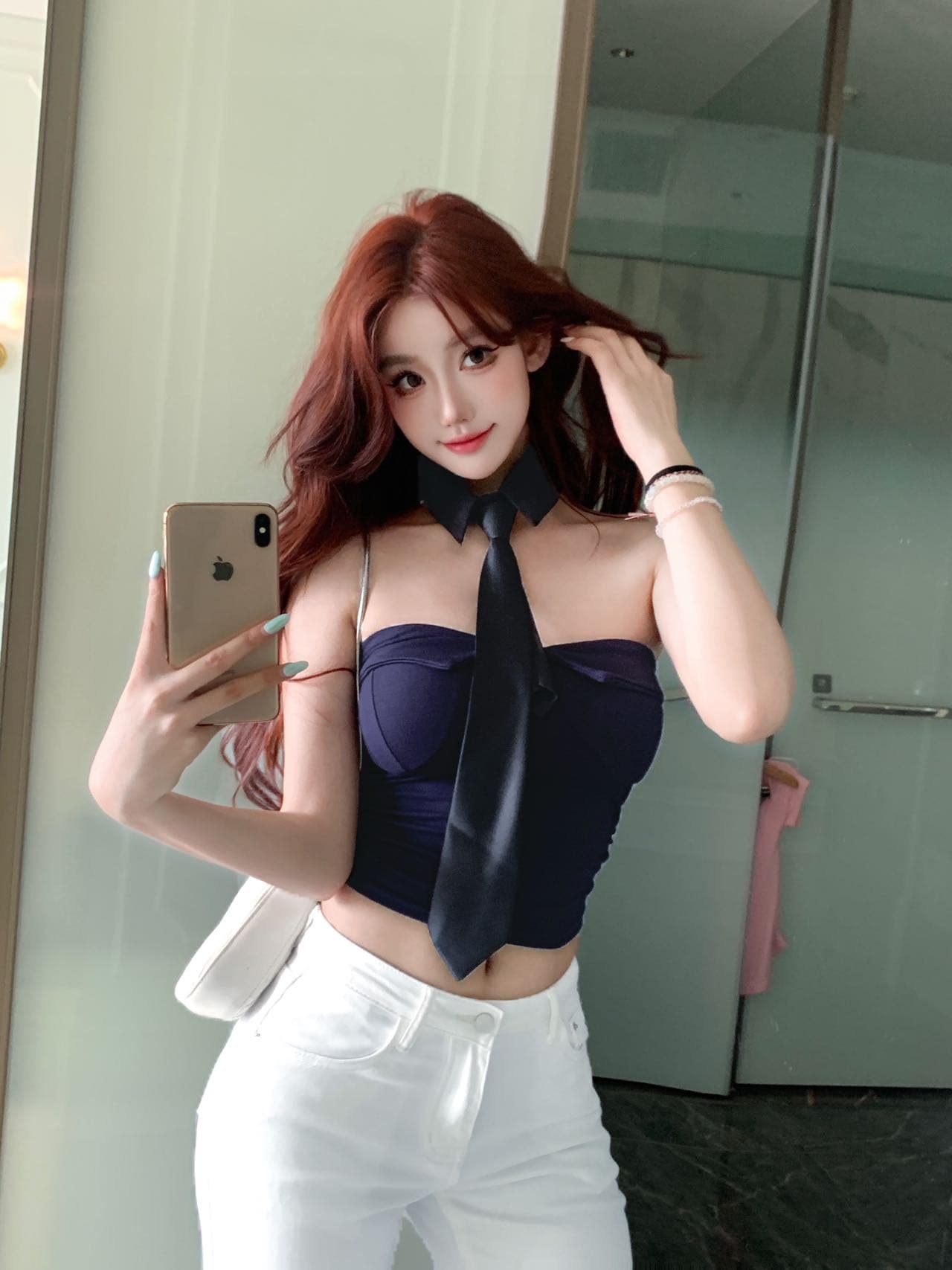 순수한 욕망 핫걸 바람 벨트 넥타이 섹시함 튜브탑 작은 조끼 여성 다용도 슬림해 보이는 이슬 뼈의 짧은 맨위 상세 이미지 19