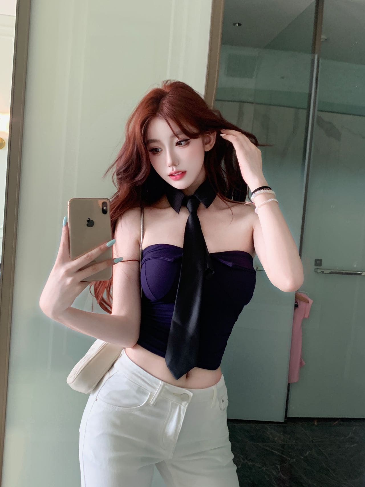 순수한 욕망 핫걸 바람 벨트 넥타이 섹시함 튜브탑 작은 조끼 여성 다용도 슬림해 보이는 이슬 뼈의 짧은 맨위 상세 이미지 20