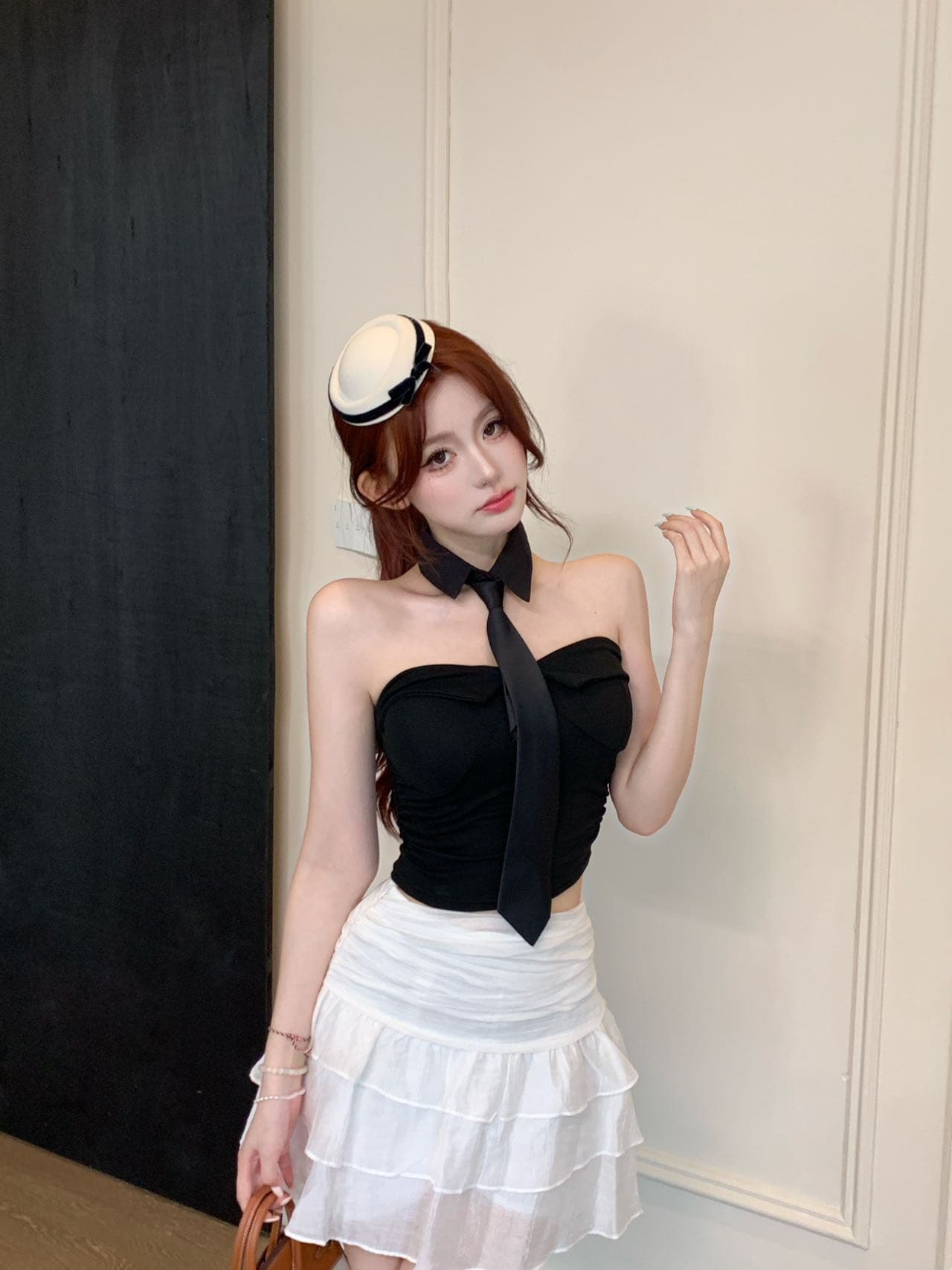 순수한 욕망 핫걸 바람 벨트 넥타이 섹시함 튜브탑 작은 조끼 여성 다용도 슬림해 보이는 이슬 뼈의 짧은 맨위 상세 이미지 29