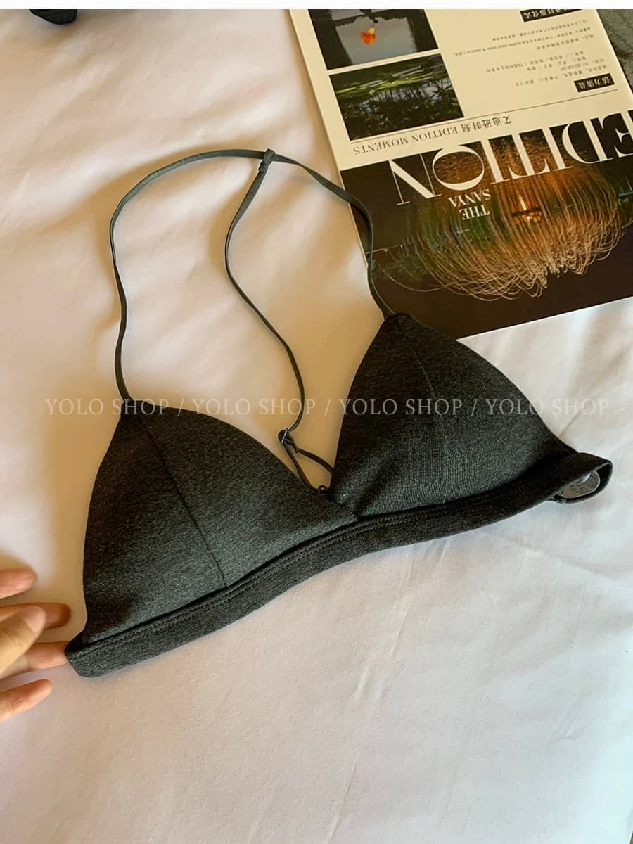 순수한 욕망 행침 목 스타일 캐미솔 핫걸 인사이드 가져 가라. 벨트 가슴 패드 아름다움 뒤로 삼각형 컵 운동 속옷 상세 이미지 6