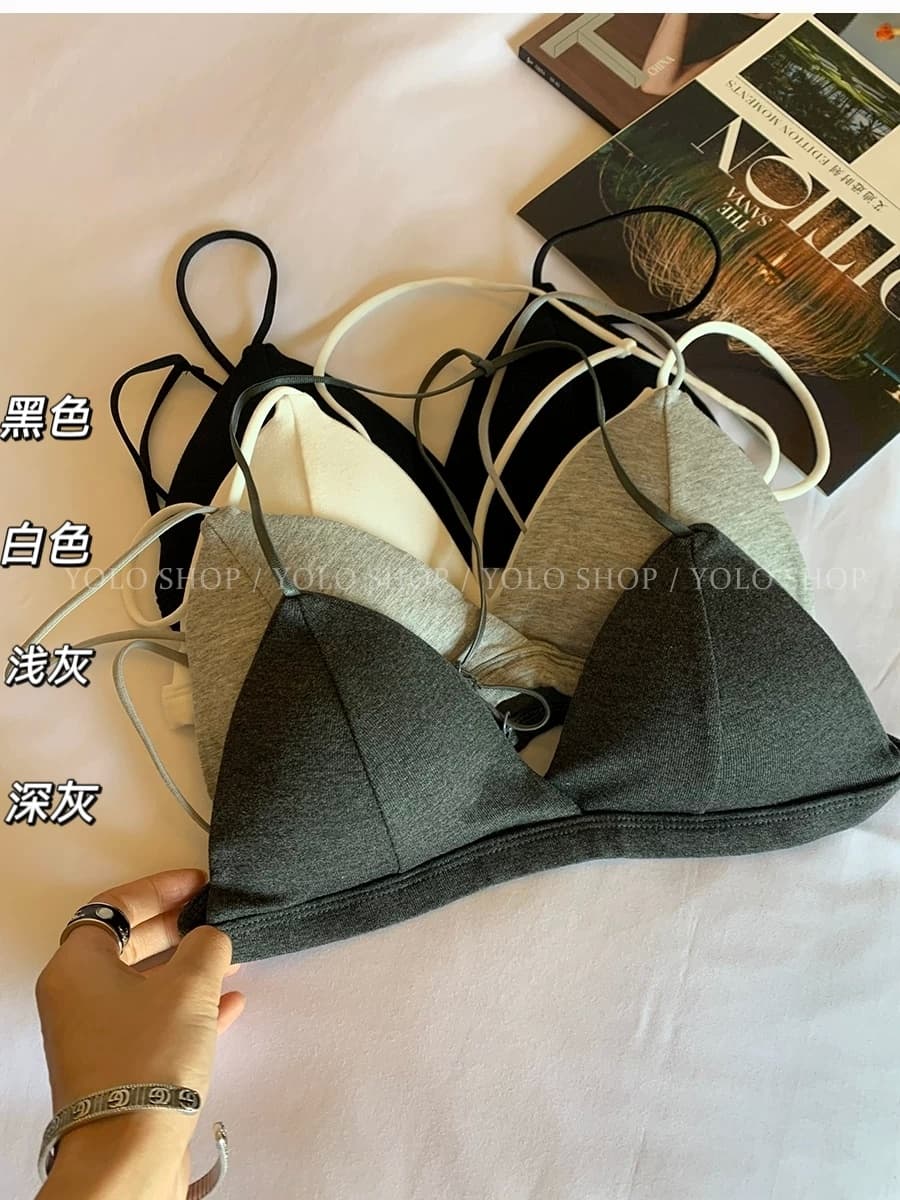 순수한 욕망 행침 목 스타일 캐미솔 핫걸 인사이드 가져 가라. 벨트 가슴 패드 아름다움 뒤로 삼각형 컵 운동 속옷 상세 이미지 10