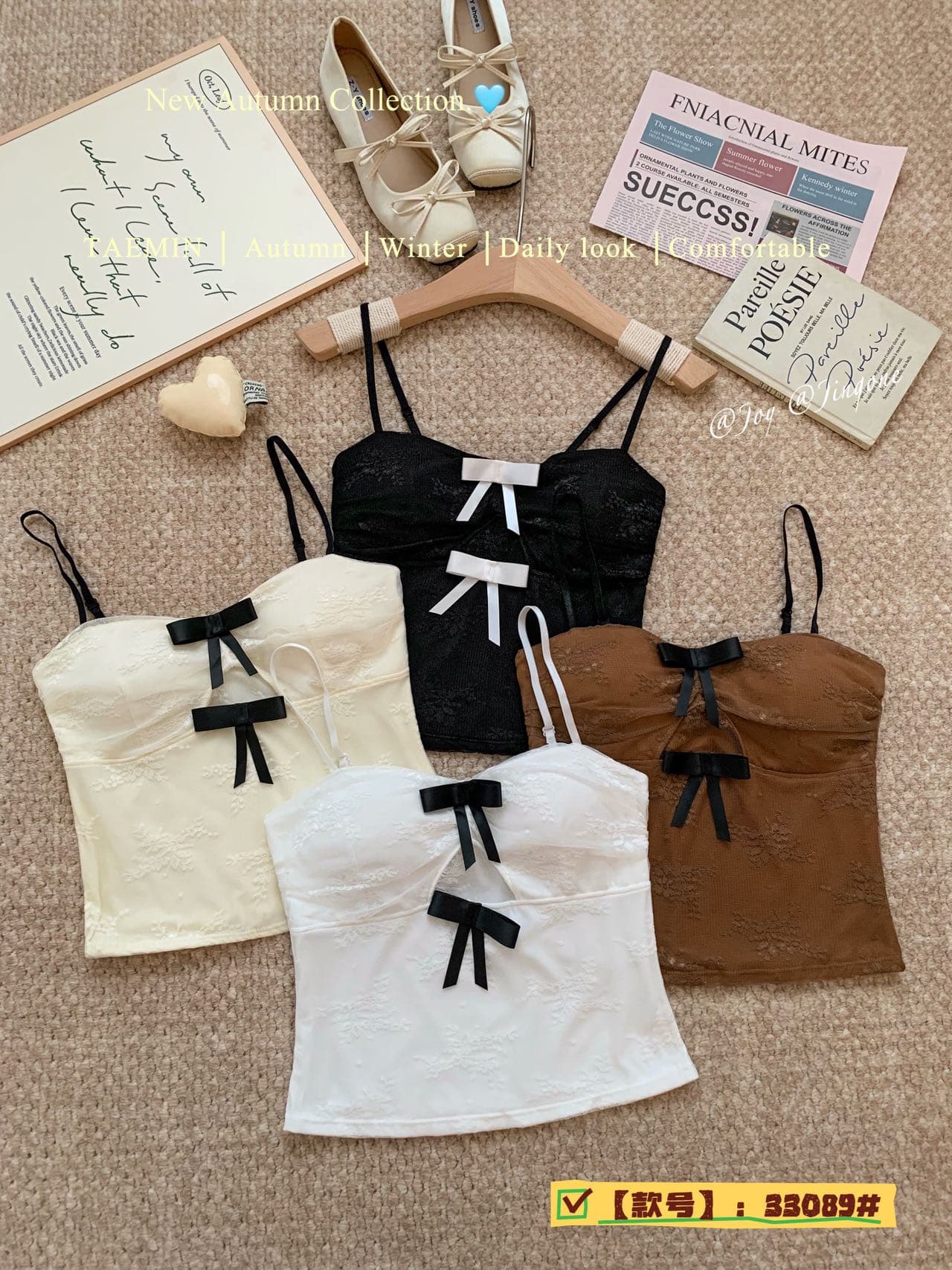 달콤한 매운맛 바람 V넥 홀로우 아웃 나비 매듭 레이스 캐미솔 순수한 욕망 섹시함 백리스 슬림해 보이는 민소매 다용도 맨위 상세 이미지 7