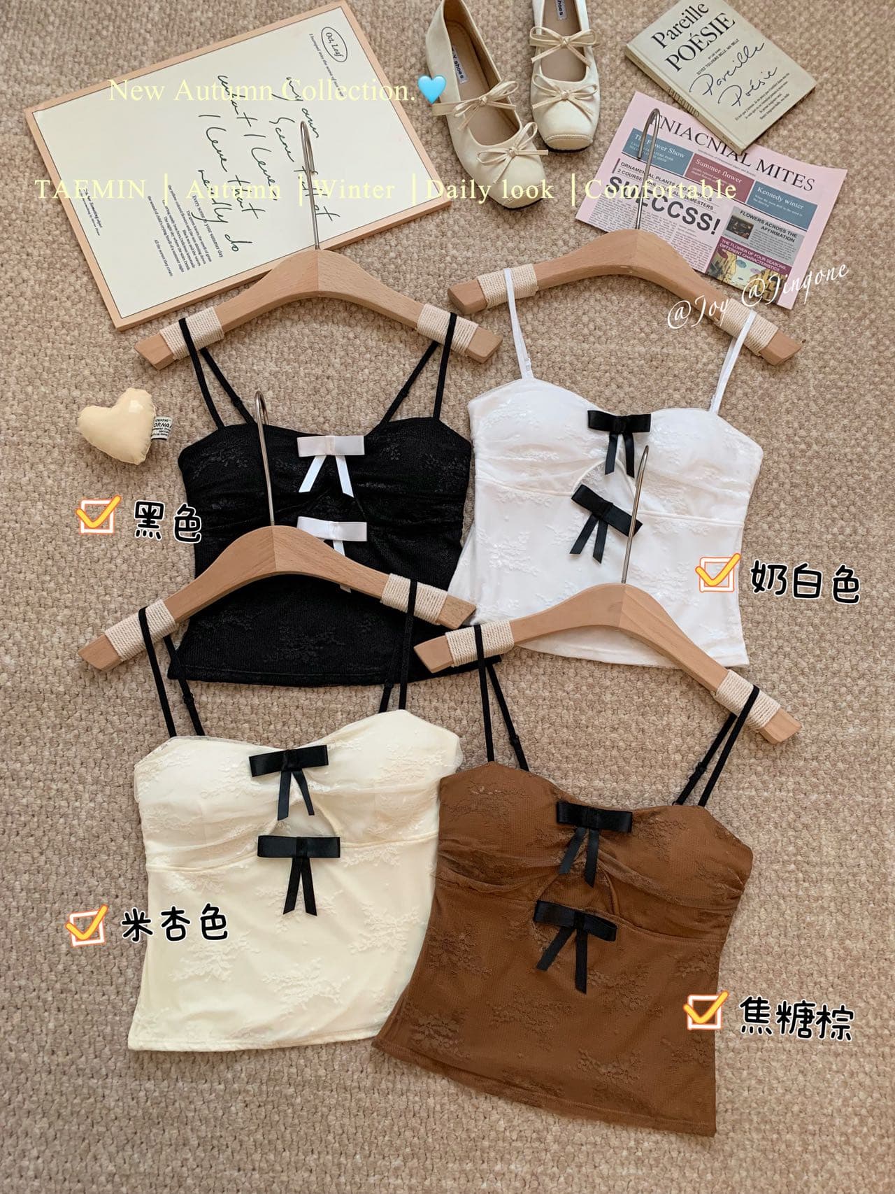 달콤한 매운맛 바람 V넥 홀로우 아웃 나비 매듭 레이스 캐미솔 순수한 욕망 섹시함 백리스 슬림해 보이는 민소매 다용도 맨위 상세 이미지 31