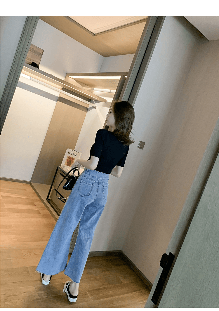 2026 여름 새로운 한국 스타일 디자인 센스 광장 칼라 펌프 Pleat 반팔 니트 스웨터 여성 chic 슬림해 보이는 조심해. 선상에서 의류 상세 이미지 13