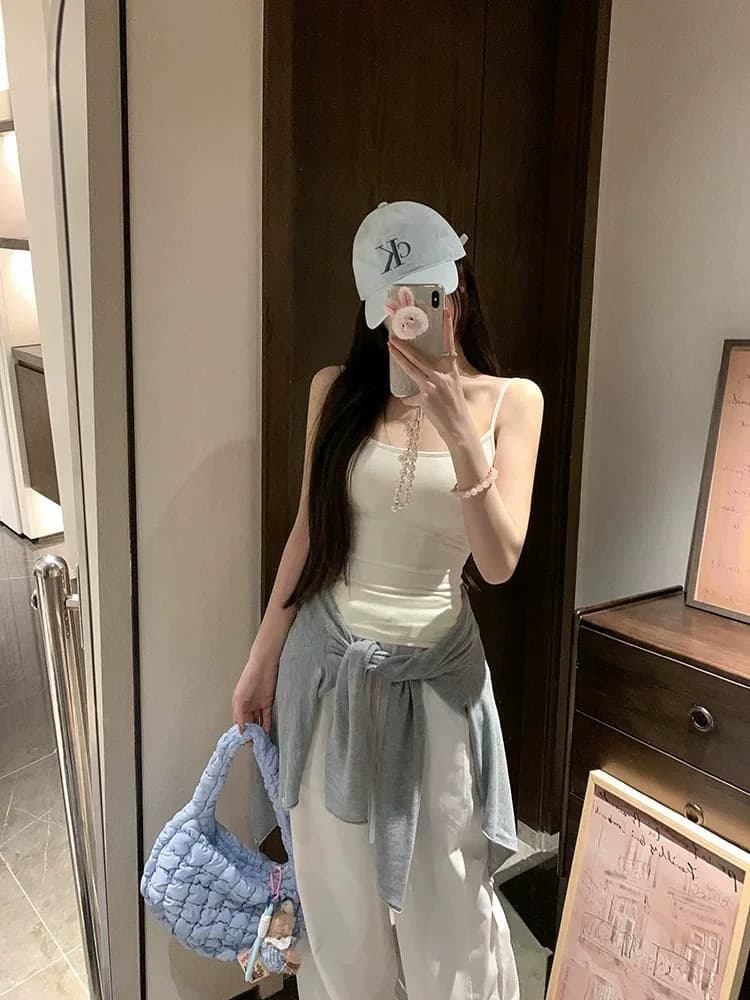 벨트 가슴 패드 학생 소녀 다용도 섹시함 캐미솔 십자가 아름다움 뒤로 핫걸 만나는 달콤함 맨위 속옷 상세 이미지 16