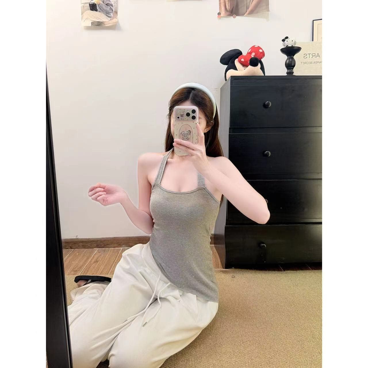 순수한 욕망 분위기 센스 몸매 가꾸기 불규칙 핫픽스 행침 목 슬립 이미지 3