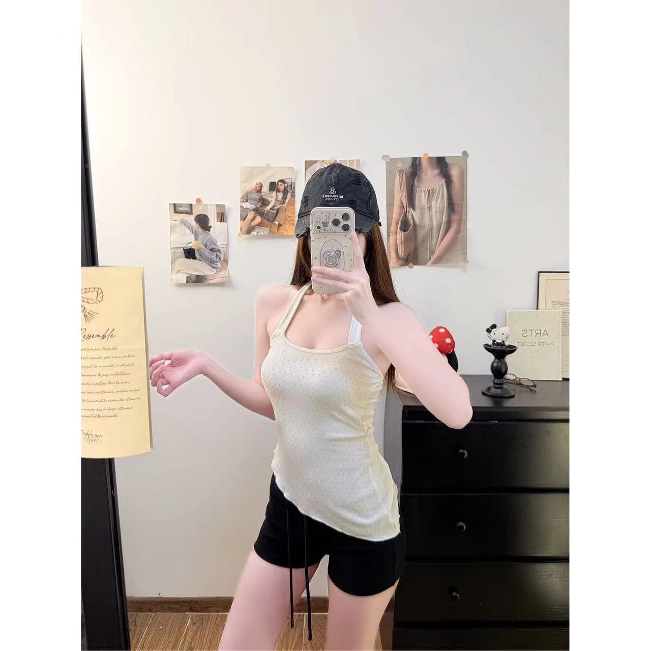 순수한 욕망 분위기 센스 몸매 가꾸기 불규칙 핫픽스 행침 목 슬립 상세 이미지 5