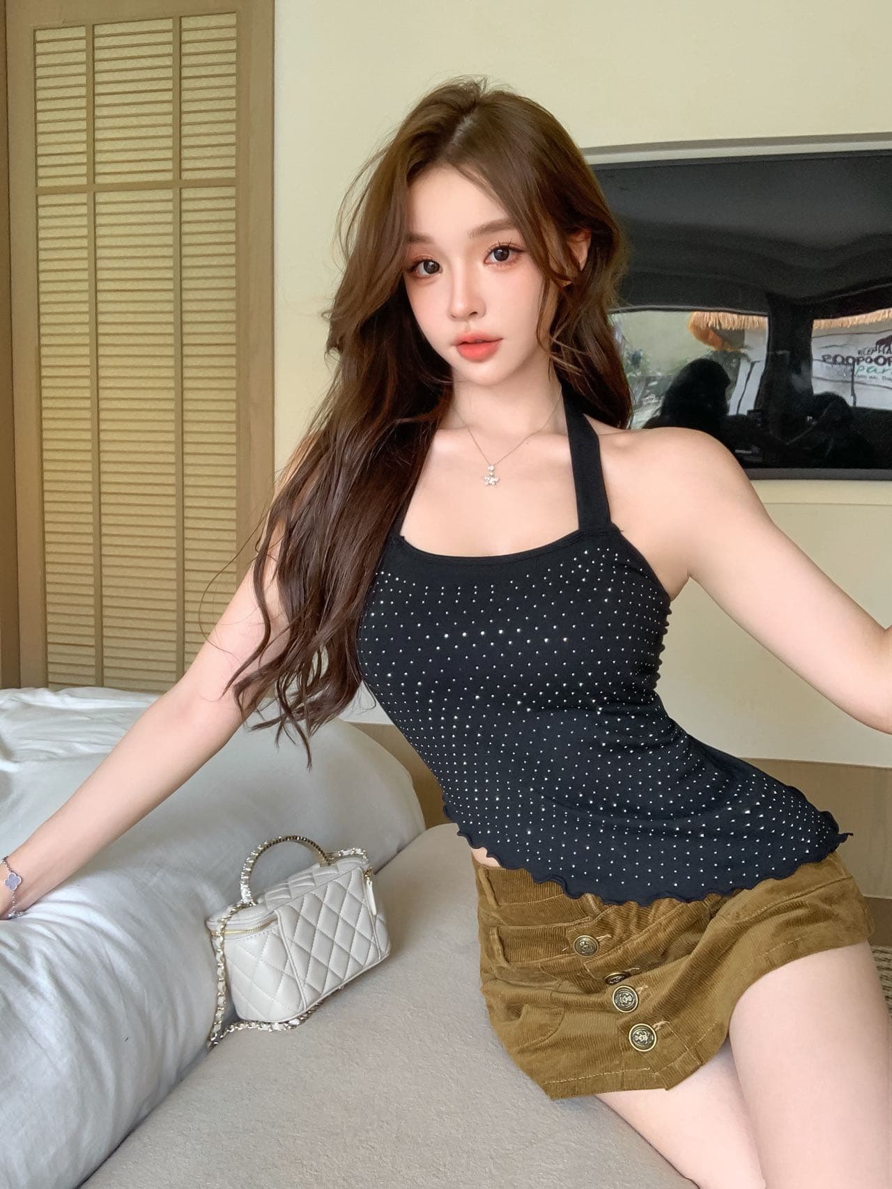 순수한 욕망 분위기 센스 몸매 가꾸기 불규칙 핫픽스 행침 목 슬립 상세 이미지 17